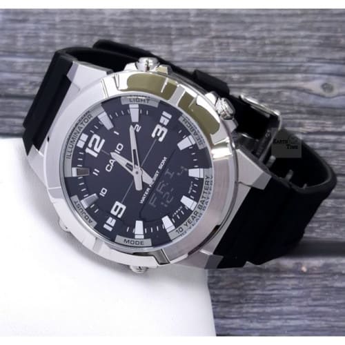 Casio – Autonomie de la pile : 10 ans – Double montre – Bracelet en caoutchouc – AMW-870-1AVDF Casio – Autonomie de la pile : 10 ans – Double montre – Bracelet en caoutchouc – AMW-870-1AVDF