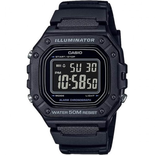 Casio – Montre en résine noire – Cadran noir – Un design numérique sportif – W-218H-1BVDF Casio – Montre en résine noire – Cadran noir – Un design numérique sportif – W-218H-1BVDF