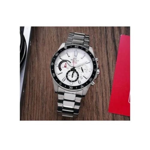 Casio – Collection Edifice pour Homme – Cadran blanc – Chronographe – EFV-570D-7AV Casio – Collection Edifice pour Homme – Cadran blanc – Chronographe – EFV-570D-7AV