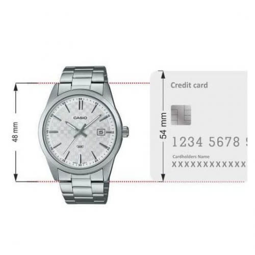 Casio – Cadran blanc avec dateur – Bracelet en acier inoxydable – MTP-VD03D-7AUDF