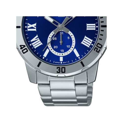 Casio – Avec dateur sous forme de petite seconde – Cadran bleu – Bracelet en acier inoxydable – MTP-VD200D-2B Casio – Avec dateur sous forme de petite seconde – Cadran bleu – Bracelet en acier inoxydable – MTP-VD200D-2B
