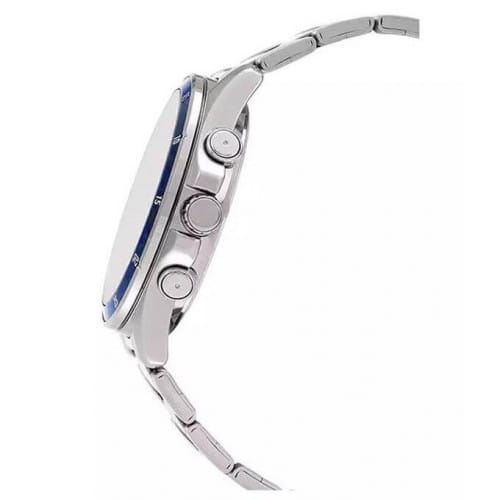 Casio – Montre fond bleu pour hommes – Tout en acier inoxydable & étanche 50 m – MTP-1374D-2A3V Casio – Montre fond bleu pour hommes – Tout en acier inoxydable & étanche 50 m – MTP-1374D-2A3V