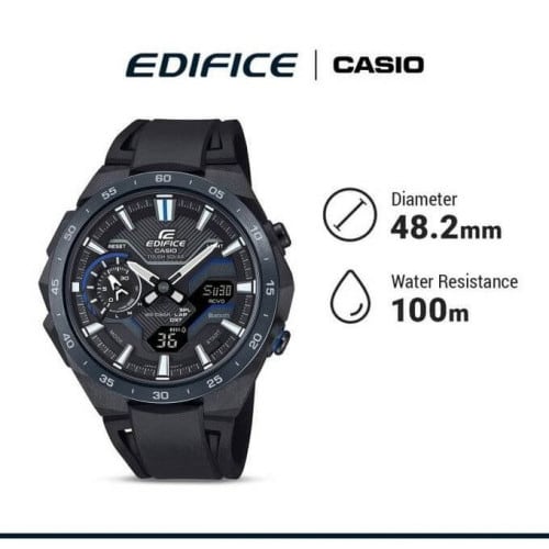 Casio – Synchronisation avec votre smartphone via Bluetooth® – Solaire – Bracelet en résine noir – BCE-2200PB-1A Casio – Synchronisation avec votre smartphone via Bluetooth® – Solaire – Bracelet en résine noir – BCE-2200PB-1A