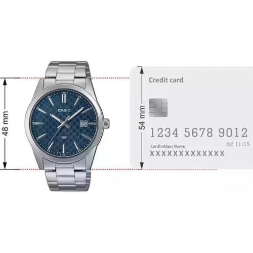 Casio – Montre fond bleu avec dateur pour hommes – Bracelet en acier inoxydable – MTP-VD03D-2A2 Casio – Montre fond bleu avec dateur pour hommes – Bracelet en acier inoxydable – MTP-VD03D-2A2