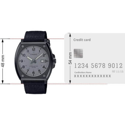 Casio – Montre noir en bracelet nylon – Étanche 50 m – Avec dateur – MTP-E715C-8AVDF