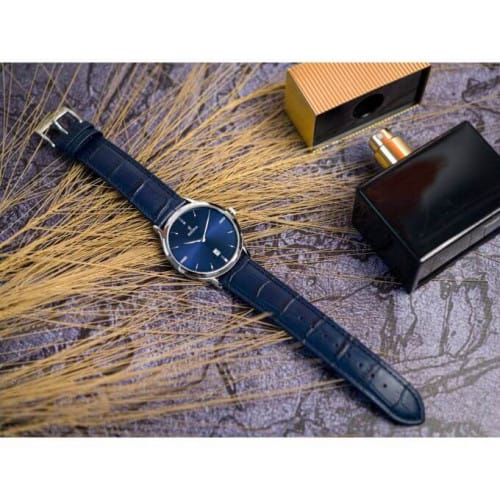 Festina – Extra plate en bleu pour hommes – Avec dateur – Bracelet cuir bleu – F16745/3 Festina – Extra plate en bleu pour hommes – Avec dateur – Bracelet cuir bleu – F16745/3
