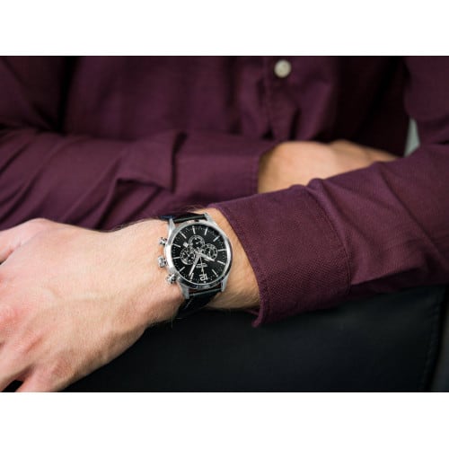 Festina – Bracelet cuir noir – Cadran noir – F20542/5 – Chronographe pour homme Festina – Bracelet cuir noir – Cadran noir – F20542/5 – Chronographe pour homme