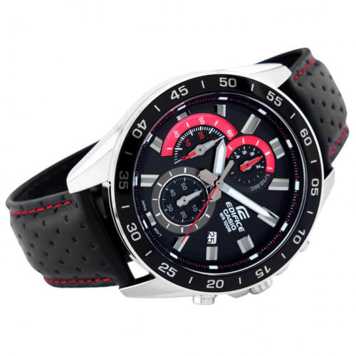 Casio – Bracelet cuir noir – Collection Edifice – Chronographe – EFV-550L-1AVUDF Casio – Bracelet cuir noir – Collection Edifice – Chronographe – EFV-550L-1AVUDF