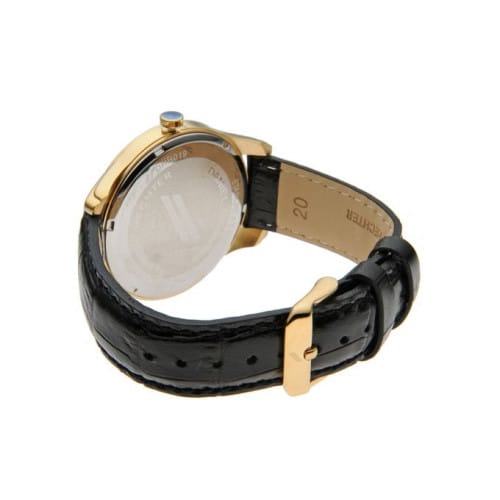 Daniel Hechter – Montre – Fabriquée en France – Doré cadran blanc – Bracelet cuir noir – DHHO19/1BA Daniel Hechter – Montre – Fabriquée en France – Doré cadran blanc – Bracelet cuir noir – DHHO19/1BA