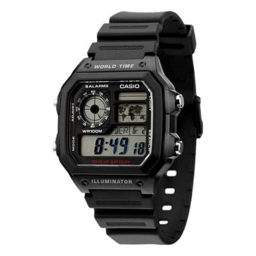 Casio – Montre homme digitale – Bracelet noir – AE-1200WH-1AVDF Casio – Montre homme digitale – Bracelet noir – AE-1200WH-1AVDF