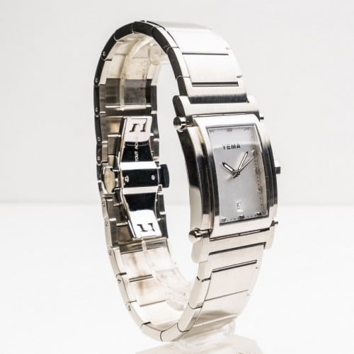 YEMA – Montre homme – Rectangulaire – Boîtier argenté – Bracelet métallique argenté – FR307 YEMA – Montre homme – Rectangulaire – Boîtier argenté – Bracelet métallique argenté – FR307