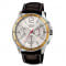Casio – Montre homme doré argenté – Bracelet en cuir marron – MTP-1374L-7AVDF