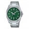Casio – Dotée d’un cadran vert avec un motif rayé & dateur sur 6h – Acier inoxydable – MTP-E725D-3AV