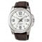 Casio – Montre homme – Bracelet cuir marron – Cadran blanc – MTP-1314L-7A