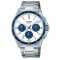 Casio – Design cool et sportif pour hommes – Cadran blanc & étanche 50 m – Tout en acier inoxydable – MTP-1374D-7A2V
