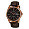 Casio – Bronze cadran noir – Bracelet cuir marron – Avec dateur – MTP-1384L-1AVDF