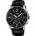 Casio – Bracelet cuir noir couture blanche – Cadran noir – MTP-1374L-1A