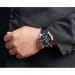 Casio – Bracelet cuir noir couture blanche – Cadran noir – MTP-1374L-1A