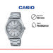 Casio – Affichage date et jour – Cadran blanc métallique – Index en traits – MTP-V006D-7C Casio – Affichage date et jour – Cadran blanc métallique – Index en traits – MTP-V006D-7C