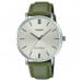 Casio – Bracelet en cuir vert – Cadran argenté – Boîtier extra plat – MTP-VT01L-3B Casio – Bracelet en cuir vert – Cadran argenté – Boîtier extra plat – MTP-VT01L-3B