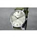 Casio – Bracelet en cuir vert – Cadran argenté – Boîtier extra plat – MTP-VT01L-3B Casio – Bracelet en cuir vert – Cadran argenté – Boîtier extra plat – MTP-VT01L-3B