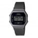 Casio – Bracelet en mailles milanaise noir – Numérique cadran noir – A168WEMB-1BDF
