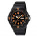 Casio – Montre pour hommes chiffres orange – Bracelet en silicone noir – MRW-200H-4BV Casio – Montre pour hommes chiffres orange – Bracelet en silicone noir – MRW-200H-4BV