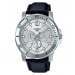 Casio – Montre homme – Cadran argenté – Bracelet cuir noir – MTP-VD300L-7EUDF