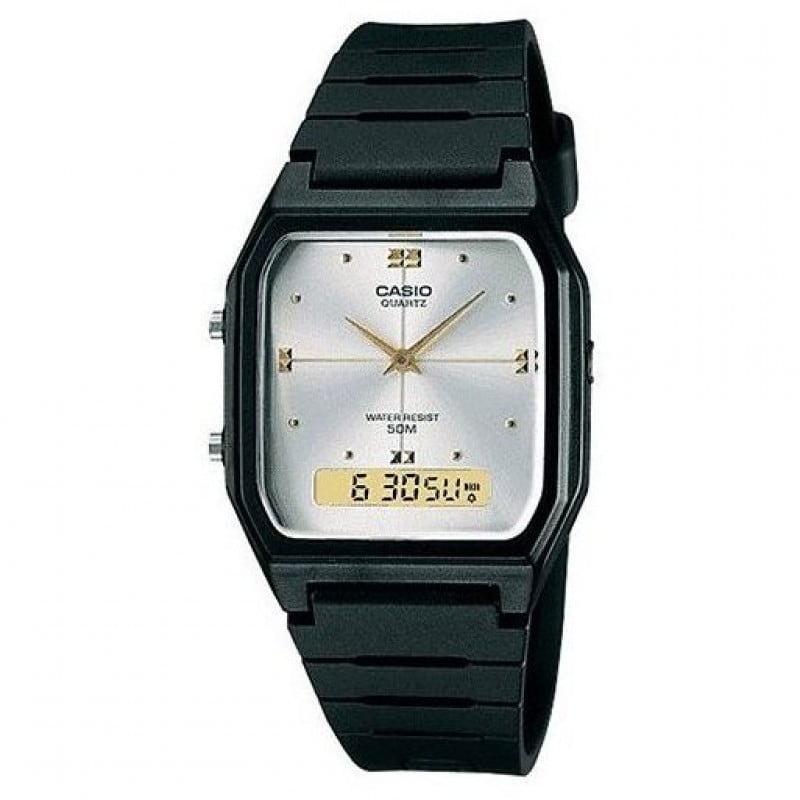 Casio – Analogique numérique double heure – Pour homme – Bracelet en silicone – AW-48HE-7AV