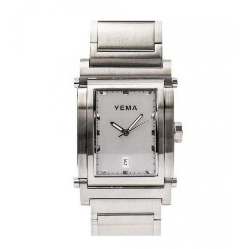 YEMA – Montre homme – Rectangulaire – Boîtier argenté – Bracelet métallique argenté – FR307