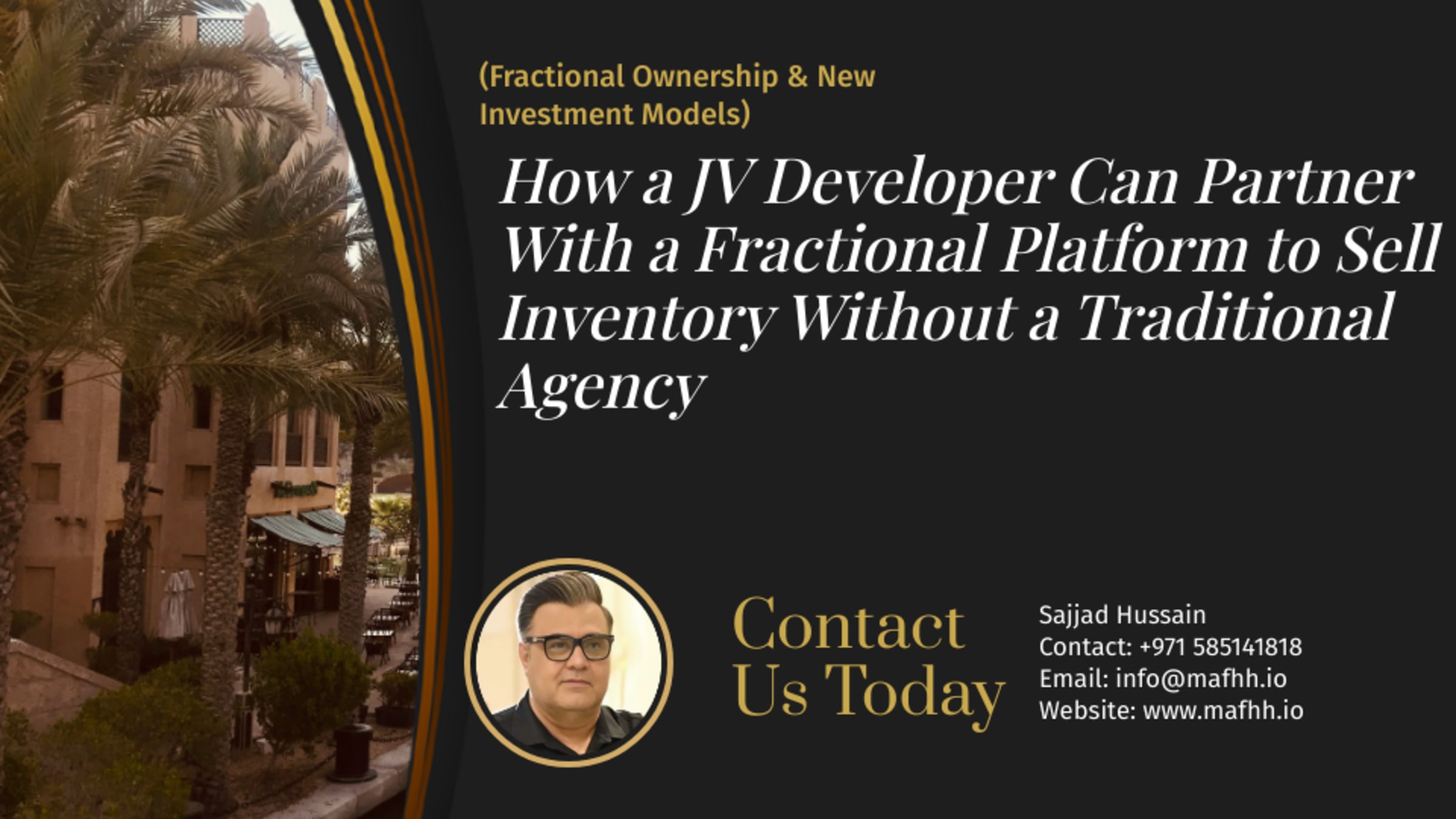 How a JV Developer Can Partner With a Fractional Platform to Sell Inventory Without a Traditional Agency