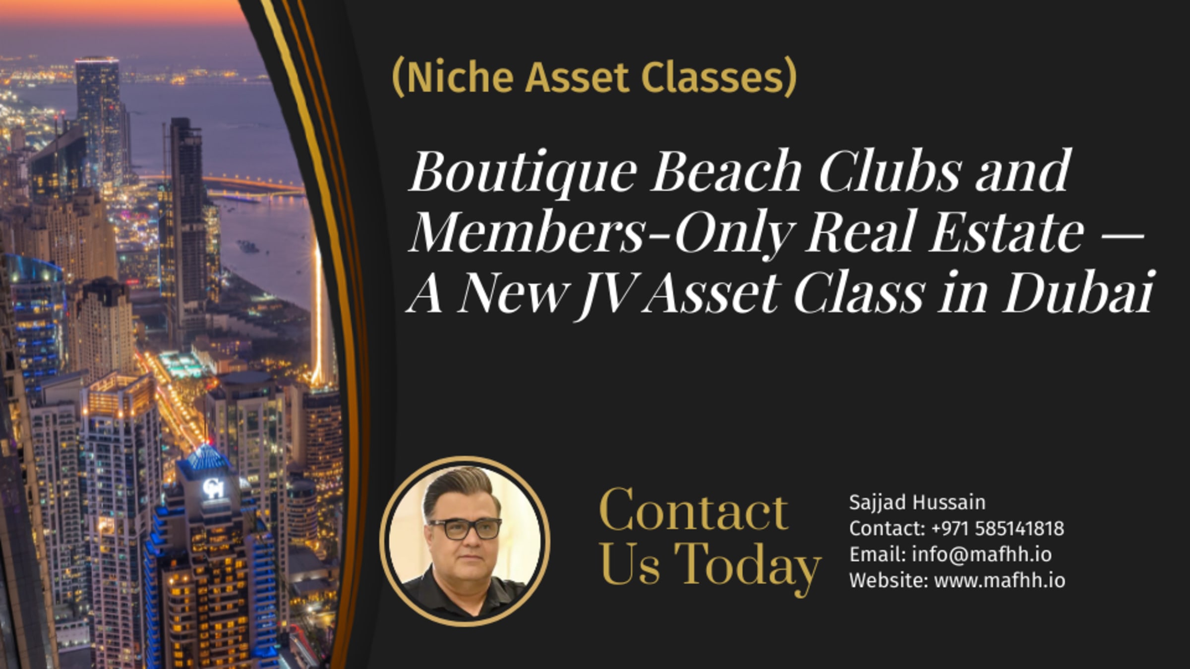 Boutique Beach Clubs and Members-Only Real Estate — A New JV Asset Class in Dubai