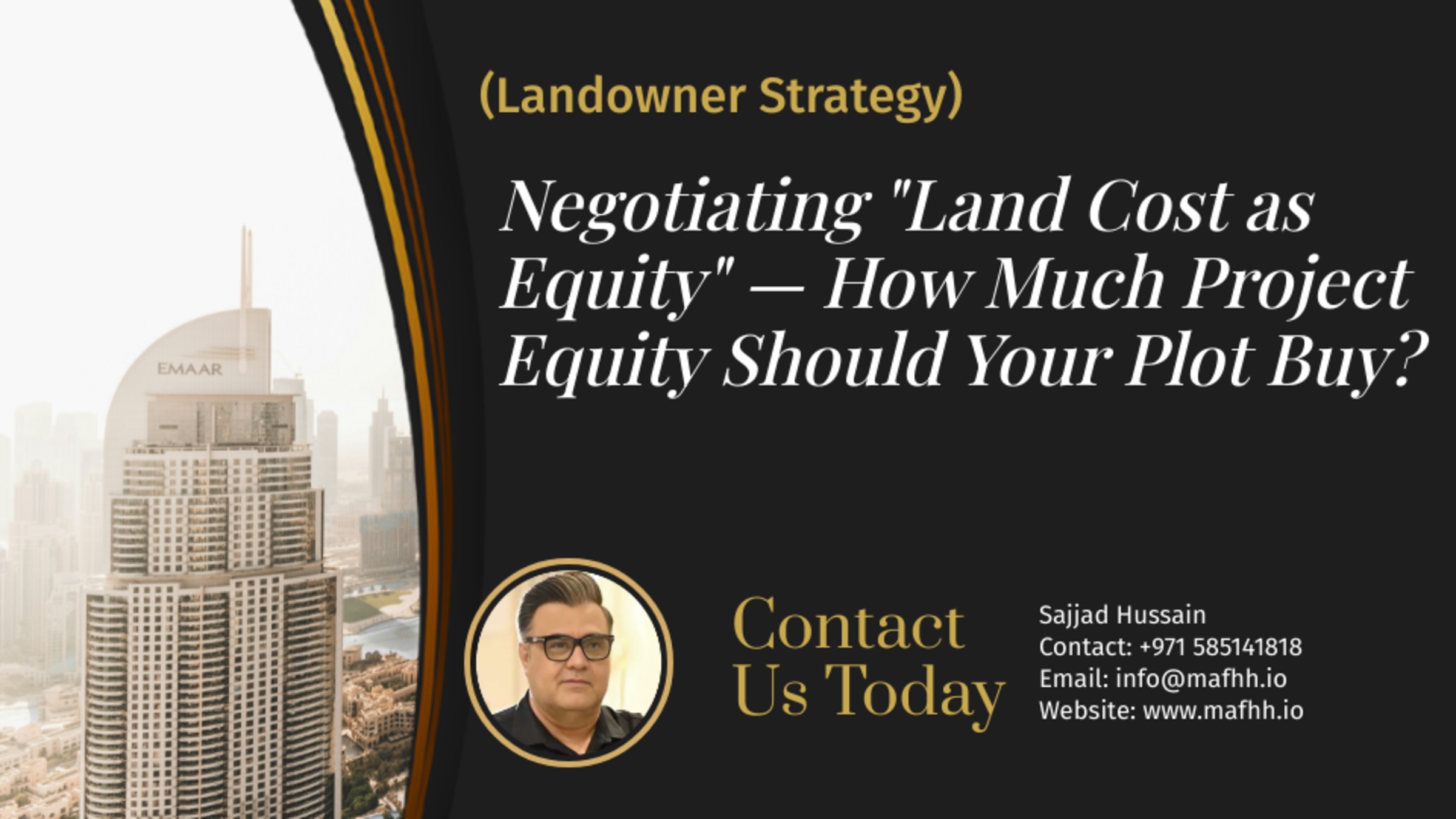 Negotiating "Land Cost as Equity" — How Much Project Equity Should Your Plot Buy?