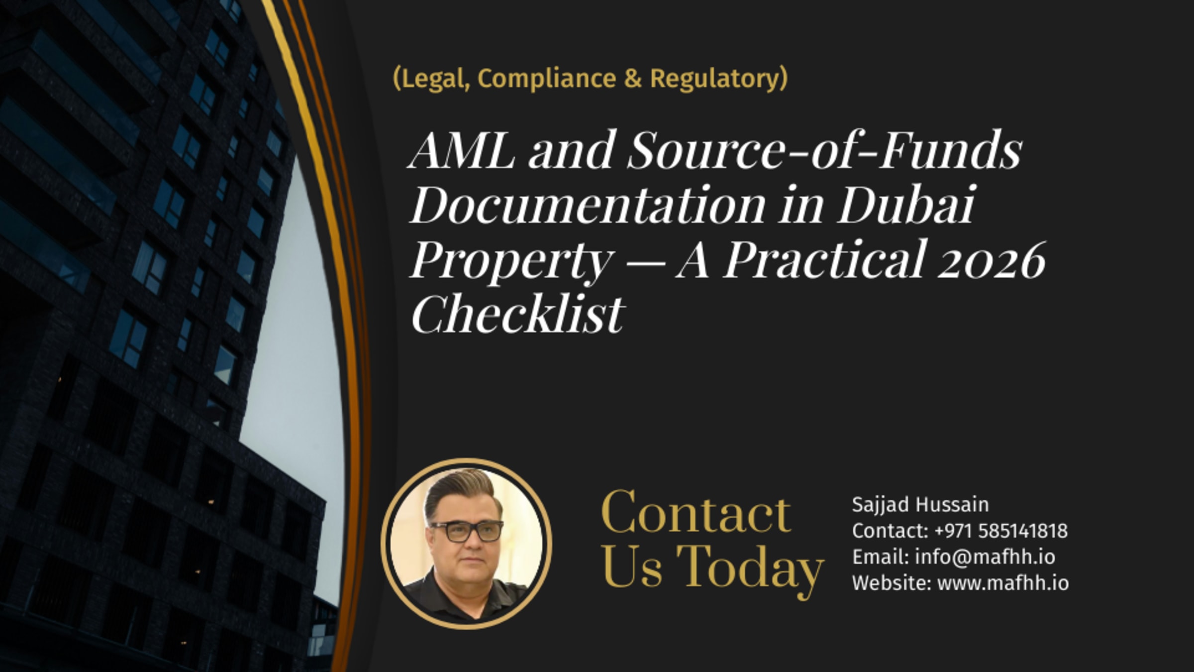 AML and Source-of-Funds Documentation in Dubai Property — A Practical 2026 Checklist