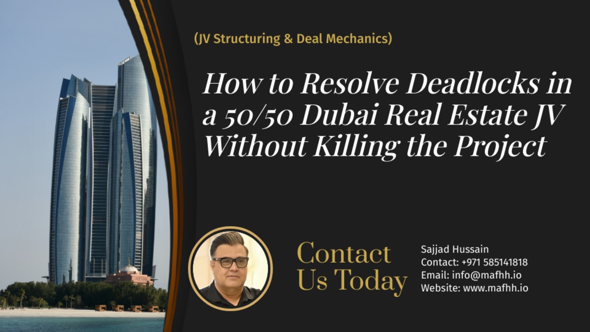 How to Resolve Deadlocks in a 50/50 Dubai Real Estate JV Without Killing the Project