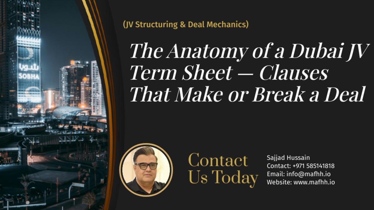 The Anatomy of a Dubai JV Term Sheet — Clauses That Make or Break a Deal