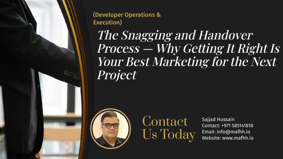 The Snagging and Handover Process — Why Getting It Right Is Your Best Marketing for the Next Project