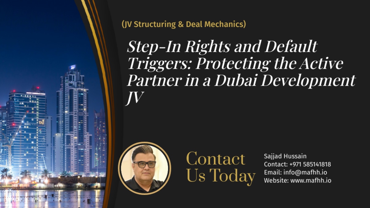 Step-In Rights and Default Triggers: Protecting the Active Partner in a Dubai Development JV