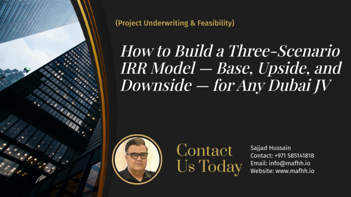 How to Build a Three-Scenario IRR Model — Base, Upside, and Downside — for Any Dubai JV