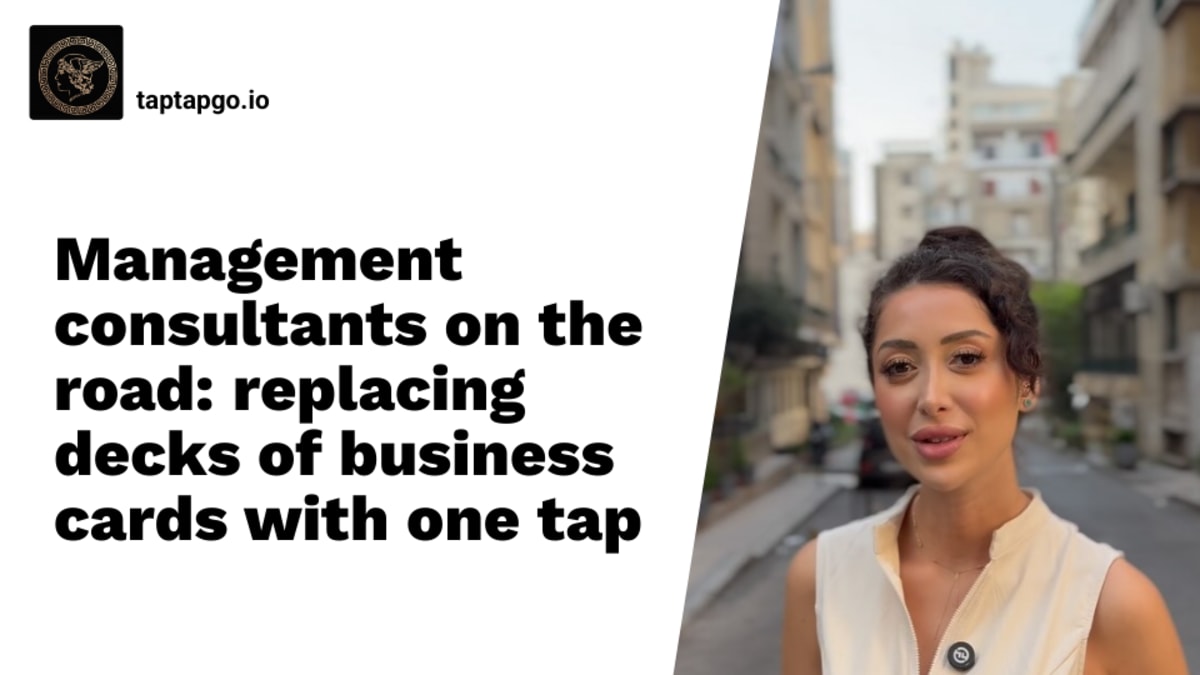 Management consultants on the road: replacing decks of business cards with one tap