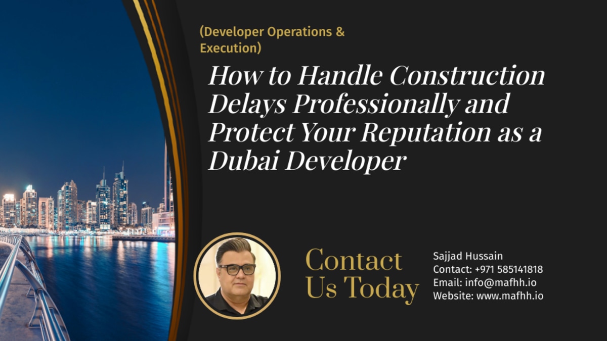 How to Handle Construction Delays Professionally and Protect Your Reputation as a Dubai Developer