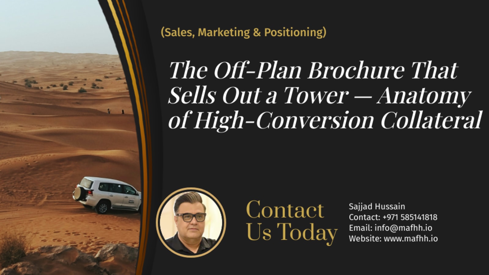 The Off-Plan Brochure That Sells Out a Tower — Anatomy of High-Conversion Collateral