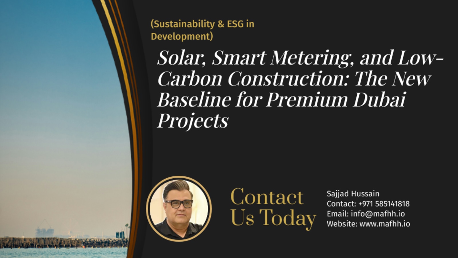 Solar, Smart Metering, and Low-Carbon Construction: The New Baseline for Premium Dubai Projects