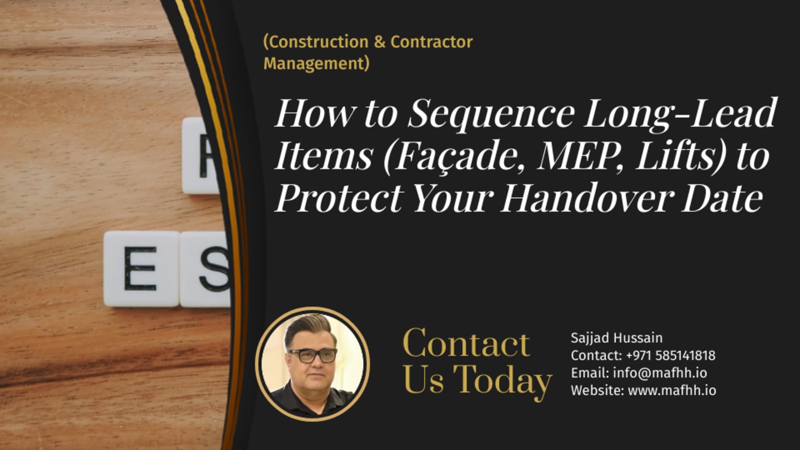 How to Sequence Long-Lead Items (Façade, MEP, Lifts) to Protect Your Handover Date