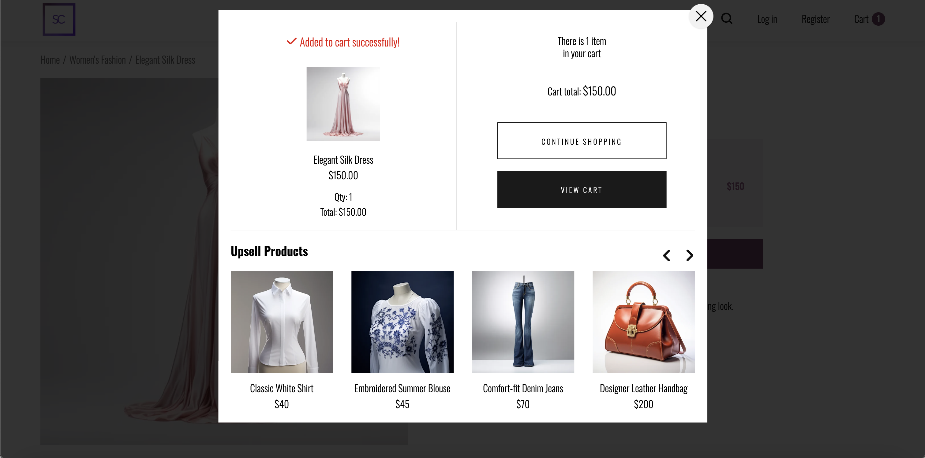 Add to Cart Modal