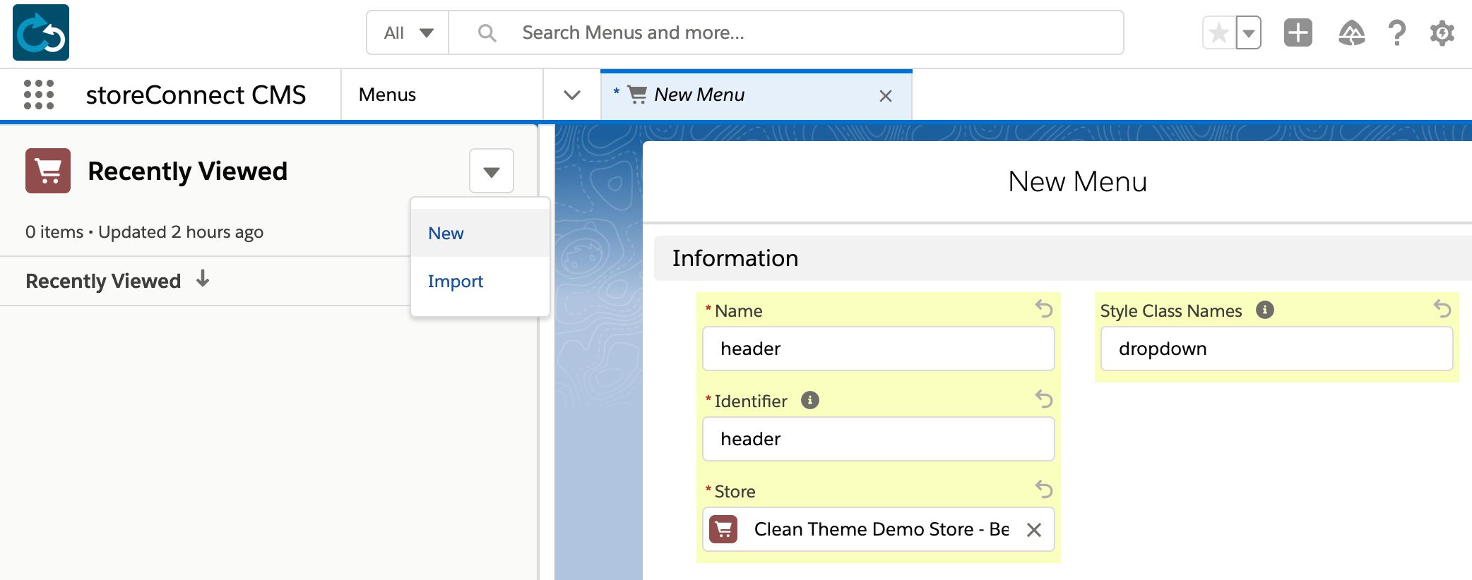Creating a Custom Header