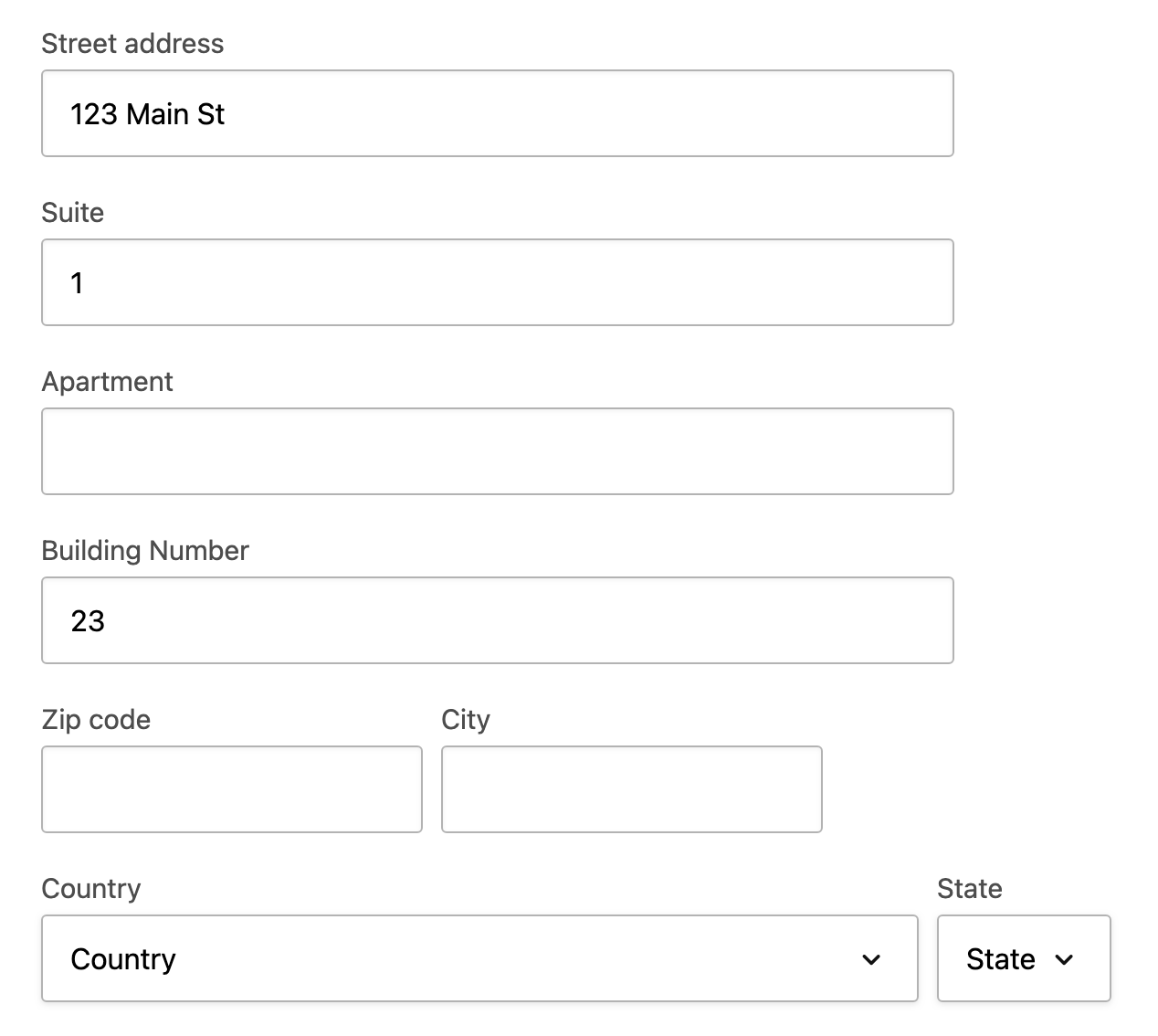 Multi-line Street Address Field