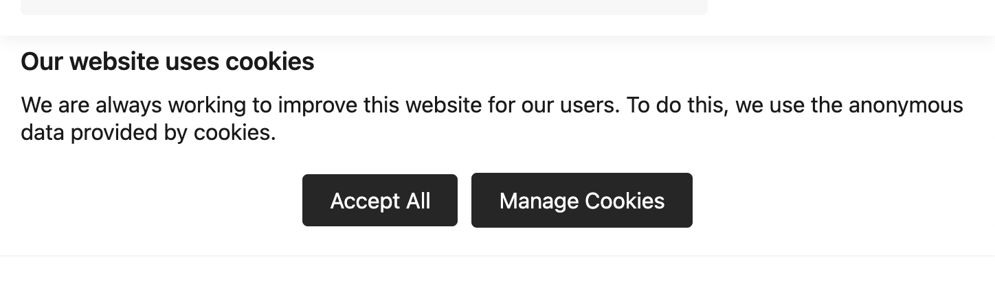 Sample Cookie Banner