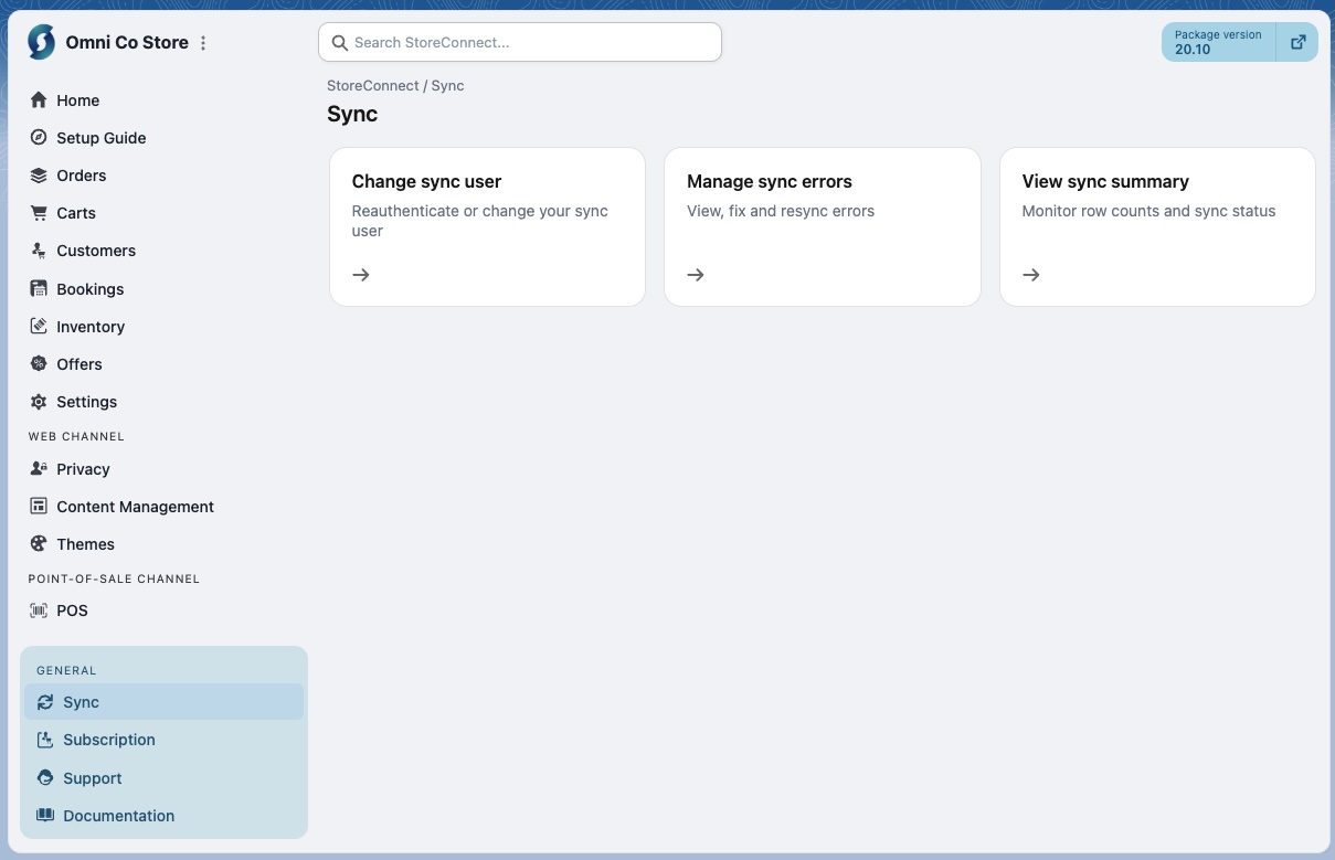 Navigate to change sync user