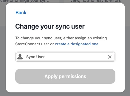 Select new sync user